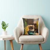 Kat in een theekopje afbeelding kussen (Stoel)