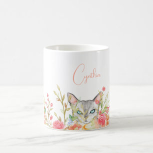 Kat in een tuin Gepersonaliseerd Koffiemok