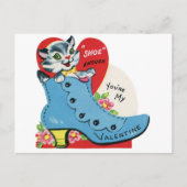 kat in een Valentijn Briefkaart (Voorkant)