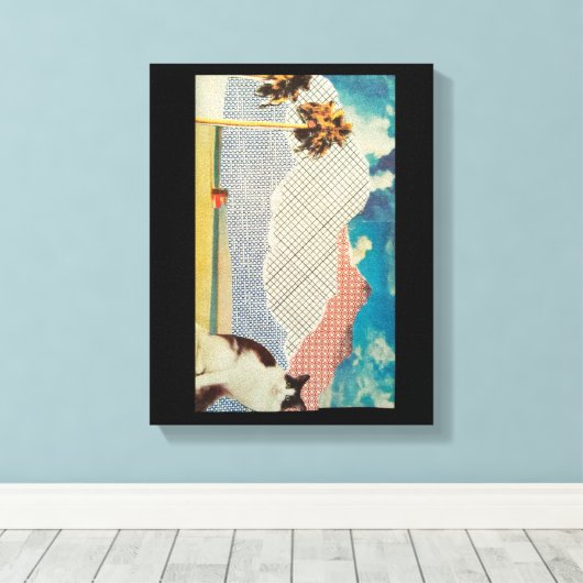 Kat in een vreemd landschap canvas afdruk (Insitu (Houten vloer))