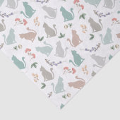  kat in Floral Garden in het wit Tissuepapier (Detail)