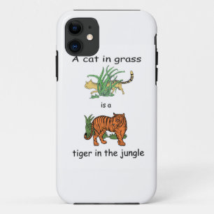 Kat in Grass is een tijger in de Oerwoud iPhone 11 Hoesje