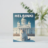 Kat in Helsinki Finland Reizen Briefkaart (Staand voorkant)