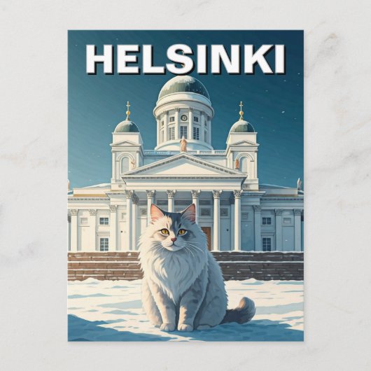 Kat in Helsinki Finland Reizen Briefkaart (Voorkant)