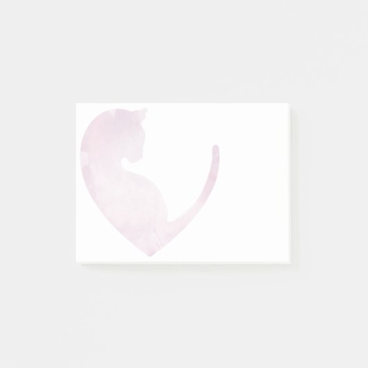 Kat in het hart - Roze briefjes Post-it® Notes (Voorkant)
