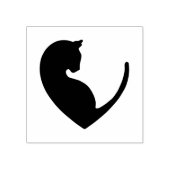 Kat in het hart Rubberstempel (Afrduk)