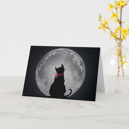 Kat in het motorlicht kaart (Gele Bloem)