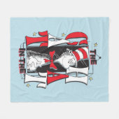 Kat in het Pet | B&W-tekst Fleece Deken (Voorkant (Horizontaal))