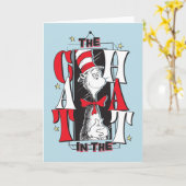 Kat in het Pet | B&W-tekst Kaart (Gele Bloem)