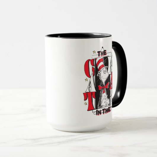 Kat in het Pet | B&W-tekst Mok (Voorkant rechts)