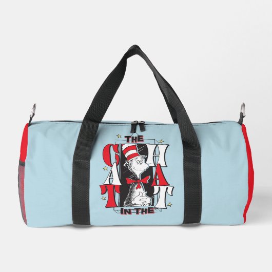 Kat in het Pet | B&W-tekst Plunjezak (Achterkant)