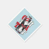 Kat in het Pet | B&W-tekst Servet (Hoek)