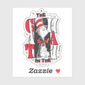 Kat in het Pet | B&W-tekst Sticker (Vel)