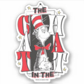 Kat in het Pet | B&W-tekst Sticker (Voorkant)