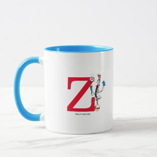 Kat in het Pet Balancing Act Monogram Z Mok (Links)