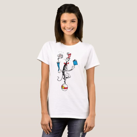 Kat in het Pet Balancing Act T-shirt (Voorkant volledig)