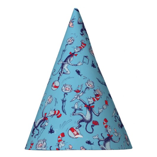 Kat in het Pet | Blauw patroon Feesthoedjes (Rechts)