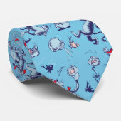 Kat in het Pet | Blauw patroon Stropdas (Opgerold)