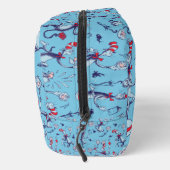 Kat in het Pet | Blauw patroon Toilettasje (Rechts)