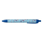 Kat in het Pet | Blauw patroon Zwarte Inkt Pen (Bodem)
