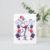 Kat in het Pet | Boeken lezen Briefkaart (Staand voorkant)