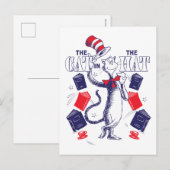 Kat in het Pet | Boeken lezen Briefkaart (Voorkant / Achterkant)