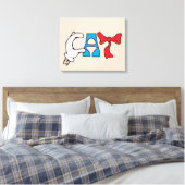 Kat in het Pet | CAT-tekst Canvas Afdruk (Insitu (Slaapkamer))