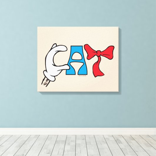 Kat in het Pet | CAT-tekst Canvas Afdruk (Insitu (Houten vloer))