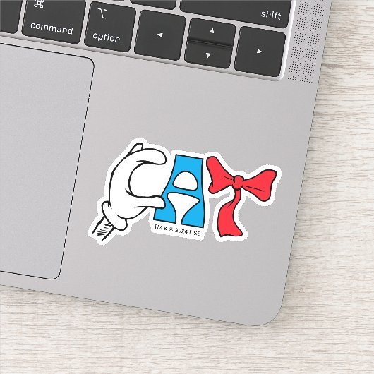 Kat in het Pet | CAT-tekst Sticker (Detail)