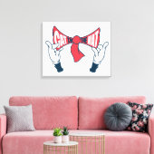 Kat in het Pet | Cat Text Bow-Stropdas Canvas Afdruk (Insitu (Woonkamer))