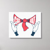 Kat in het Pet | Cat Text Bow-Stropdas Canvas Afdruk (Voorkant)