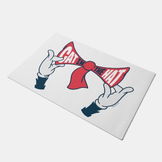 Kat in het Pet | Cat Text Bow-Stropdas Deurmat (Schuin)