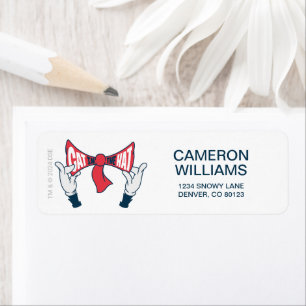 Kat in het Pet   Cat Text Bow-Stropdas Etiket