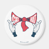 Kat in het Pet | Cat Text Bow-Stropdas Magneet (Voorkant)