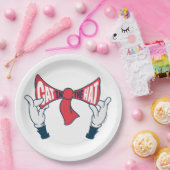 Kat in het Pet | Cat Text Bow-Stropdas Papieren Bordje (Feest)