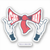 Kat in het Pet | Cat Text Bow-Stropdas Sticker (Voorkant)