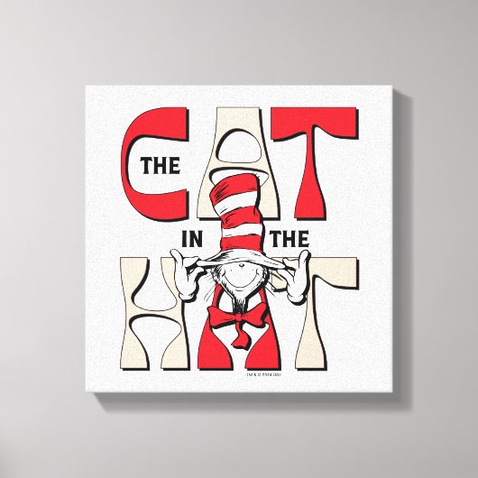 Kat in het Pet | De Gekke kat in het Pet Canvas Afdruk (Voorkant)