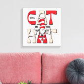 Kat in het Pet | De Gekke kat in het Pet Canvas Afdruk (Insitu (Woonkamer))