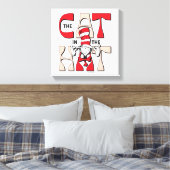 Kat in het Pet | De Gekke kat in het Pet Canvas Afdruk (Insitu (Slaapkamer))