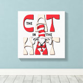 Kat in het Pet | De Gekke kat in het Pet Canvas Afdruk (Insitu (Houten vloer))