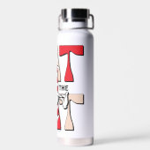 Kat in het Pet | De Gekke kat in het Pet Waterfles (Achterkant)