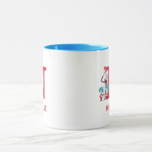 Kat in het Pet, ding één naam & monogram N Mok (Midden)