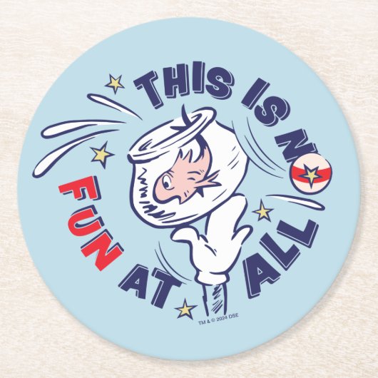 Kat in het Pet | Dit is helemaal niet leuk Ronde Kartonnen Onderzetter (Voorkant)