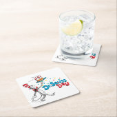 Kat in het Pet | Dr. Seuss Day Vierkante Kartonnen Onderzetter (Insitu)