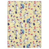 Kat in het Pet | geel patroon Klembord (Achterkant)