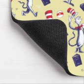 Kat in het Pet | geel patroon Muismat (Hoek)