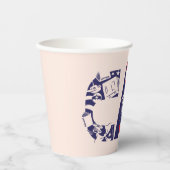 Kat in het Pet | Kattengezichtstekst Papieren Bekers (Voorkant)