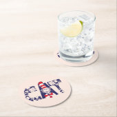 Kat in het Pet | Kattengezichtstekst Ronde Kartonnen Onderzetter (Insitu)