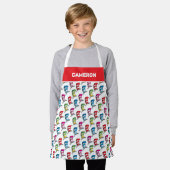 Kat in het Pet Kleurrijk Pet Patroon Schort (Gedragen)