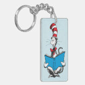 Kat in het Pet Lezen Sleutelhanger (Voorkant Links)